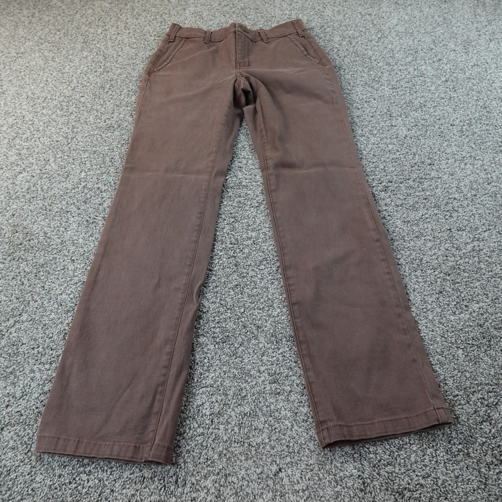 NYDJ Pants Womens 6 Brown Chino Trouser Mid Rise Marilyn Straight Lift Tuck Flex